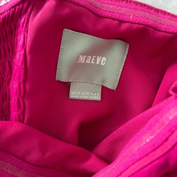 Maeve Hot Pink Strapless Jumpsuit Size 12 - Picture 2 of 7